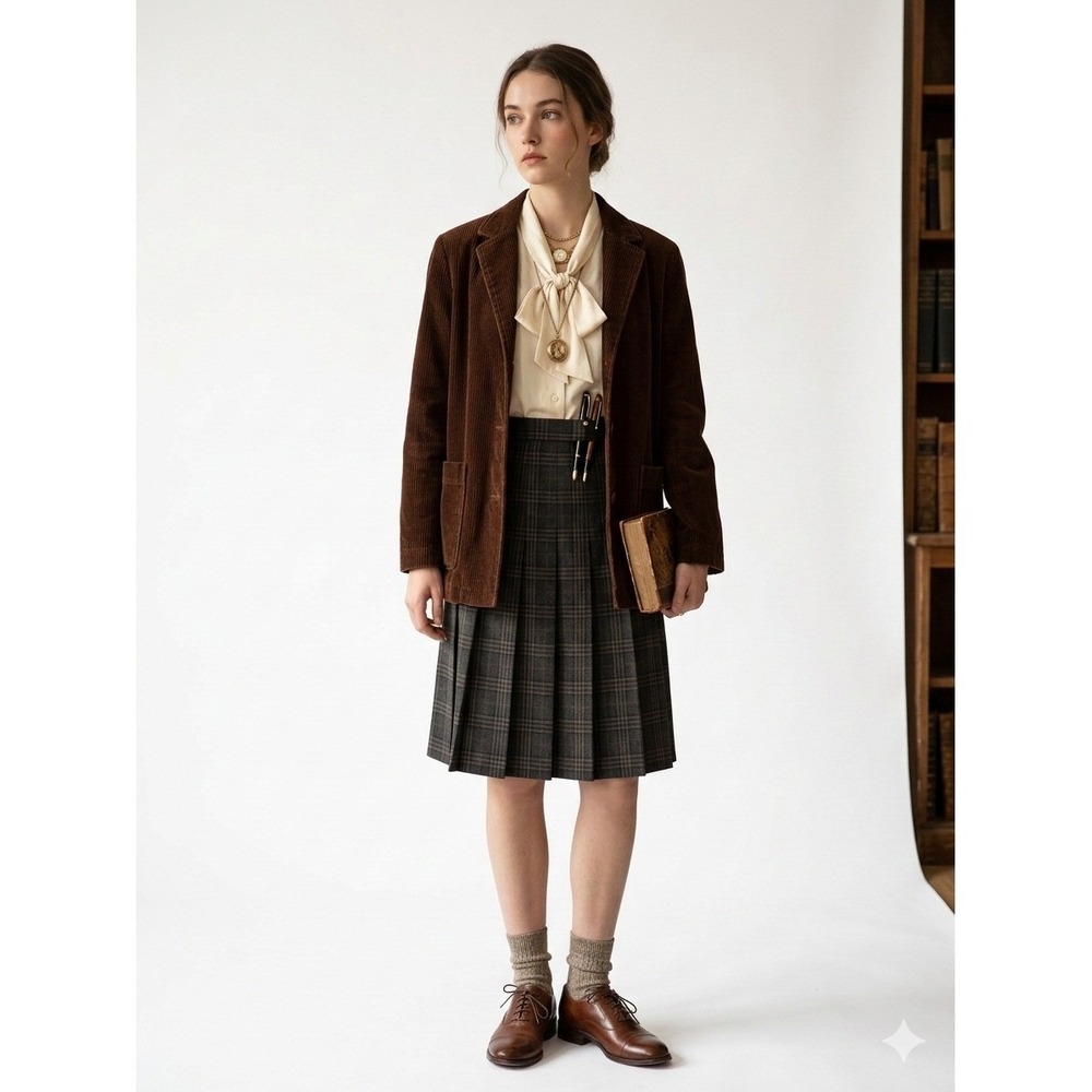 Newport News Chocolate Corduroy Blazer | Cotton | Normcore Academia | Size 8 - Picture 3 of 5
